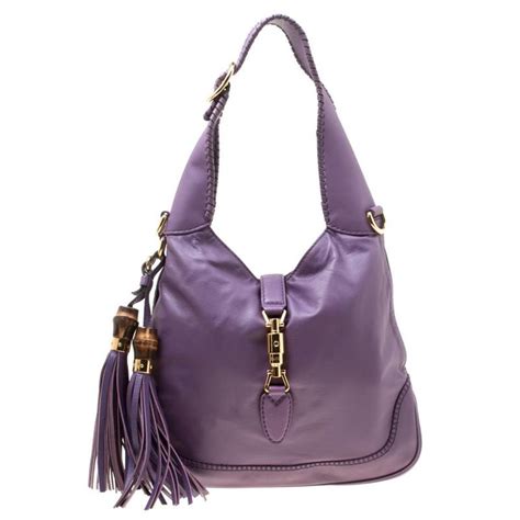 purple leather gucci bag|gucci jackie bamboo bag.